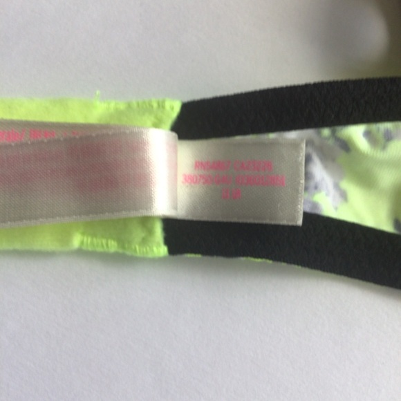 VICTORIAS SECRET PINK NEON YELLOW WEAR EVERYWHERE LIGHTLY LINED BRA SIZE… - Picture 15 of 15